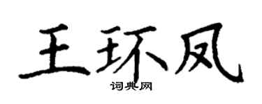 丁谦王环凤楷书个性签名怎么写