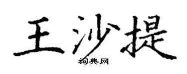 丁谦王沙提楷书个性签名怎么写