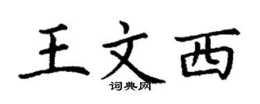 丁谦王文西楷书个性签名怎么写