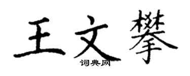 丁谦王文攀楷书个性签名怎么写