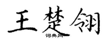 丁谦王楚翎楷书个性签名怎么写