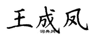 丁谦王成凤楷书个性签名怎么写