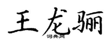 丁谦王龙骊楷书个性签名怎么写