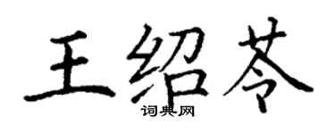 丁谦王绍苓楷书个性签名怎么写