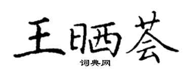 丁谦王晒荟楷书个性签名怎么写