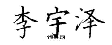 丁谦李宇泽楷书个性签名怎么写