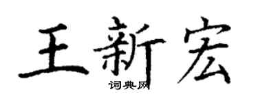 丁谦王新宏楷书个性签名怎么写