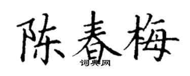 丁谦陈春梅楷书个性签名怎么写