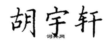 丁谦胡宇轩楷书个性签名怎么写