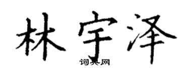 丁谦林宇泽楷书个性签名怎么写