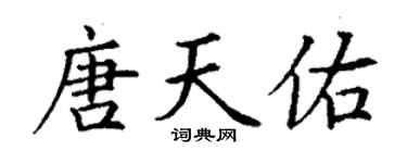 丁谦唐天佑楷书个性签名怎么写