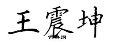 丁谦王震坤楷书个性签名怎么写