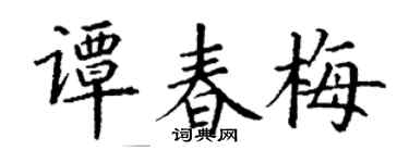 丁谦谭春梅楷书个性签名怎么写