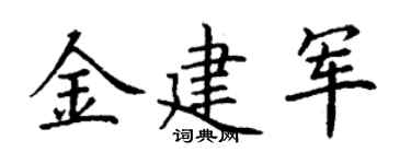 丁谦金建军楷书个性签名怎么写