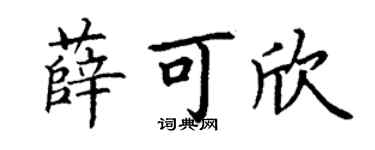 丁谦薛可欣楷书个性签名怎么写