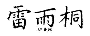 丁谦雷雨桐楷书个性签名怎么写