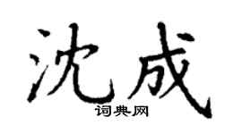 丁谦沈成楷书个性签名怎么写