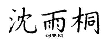 丁谦沈雨桐楷书个性签名怎么写