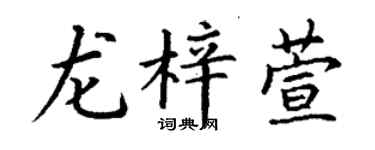 丁谦龙梓萱楷书个性签名怎么写