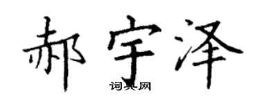 丁谦郝宇泽楷书个性签名怎么写