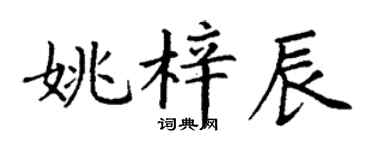 丁谦姚梓辰楷书个性签名怎么写