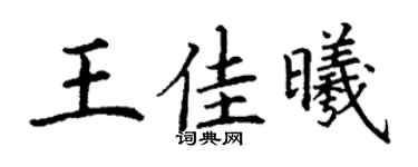 丁谦王佳曦楷书个性签名怎么写