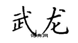 丁谦武龙楷书个性签名怎么写