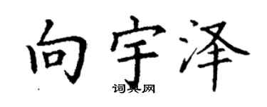 丁谦向宇泽楷书个性签名怎么写