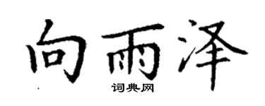 丁谦向雨泽楷书个性签名怎么写