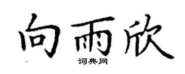 丁谦向雨欣楷书个性签名怎么写