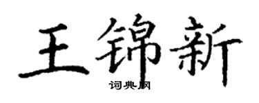 丁谦王锦新楷书个性签名怎么写