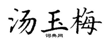 丁谦汤玉梅楷书个性签名怎么写