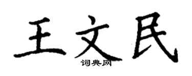 丁谦王文民楷书个性签名怎么写