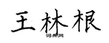 何伯昌王林根楷书个性签名怎么写