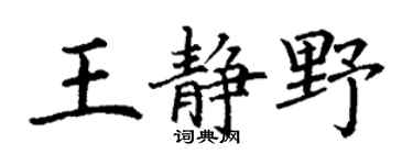 丁谦王静野楷书个性签名怎么写