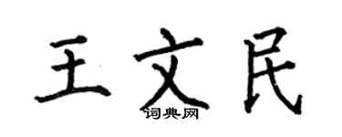 何伯昌王文民楷书个性签名怎么写