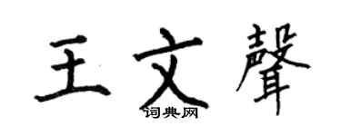 何伯昌王文声楷书个性签名怎么写