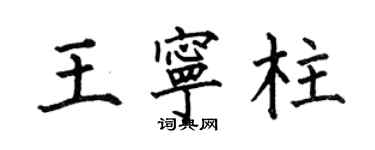 何伯昌王宁柱楷书个性签名怎么写