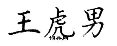 丁谦王虎男楷书个性签名怎么写