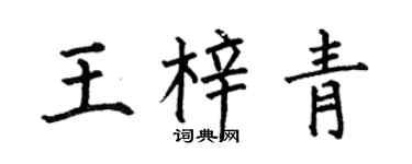 何伯昌王梓青楷书个性签名怎么写