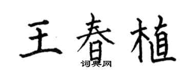 何伯昌王春植楷书个性签名怎么写