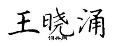 丁谦王晓涌楷书个性签名怎么写