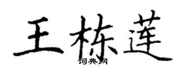 丁谦王栋莲楷书个性签名怎么写