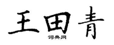 丁谦王田青楷书个性签名怎么写