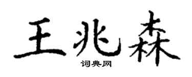 丁谦王兆森楷书个性签名怎么写