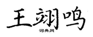 丁谦王翊鸣楷书个性签名怎么写