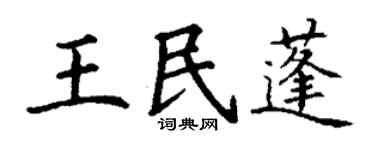 丁谦王民蓬楷书个性签名怎么写