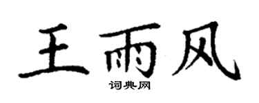 丁谦王雨风楷书个性签名怎么写