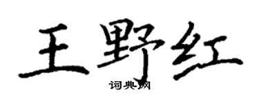 丁谦王野红楷书个性签名怎么写