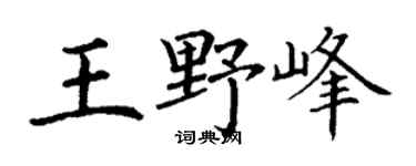 丁谦王野峰楷书个性签名怎么写